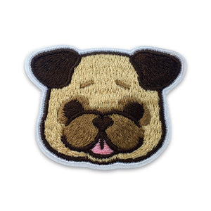 PUG IRON ON EMBROIDERED PATCH