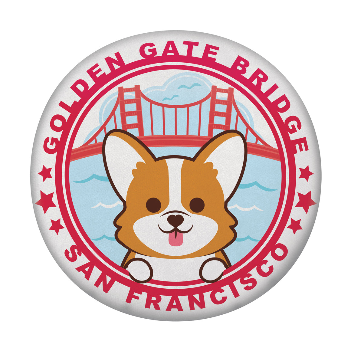 SAN FRANCISCO GOLDEN GATE BRIDGE CORGI CUSHION