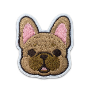 FRENCH BULLDOG IRON ON EMBROIDERED PATCH