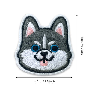 HUSKY IRON ON EMBROIDERED PATCH