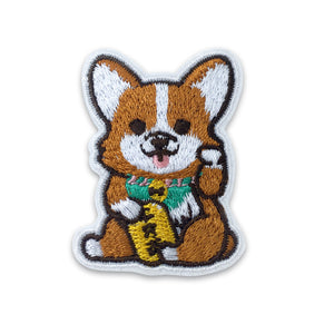 LUCKY CORGI IRON ON EMBROIDERED PATCH